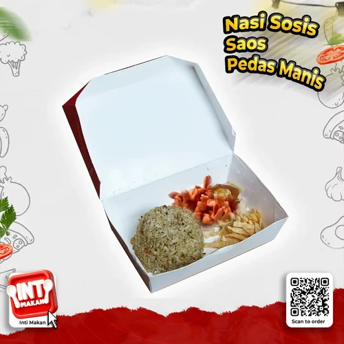 # Nasi Sosis Saos Pedas Manis
